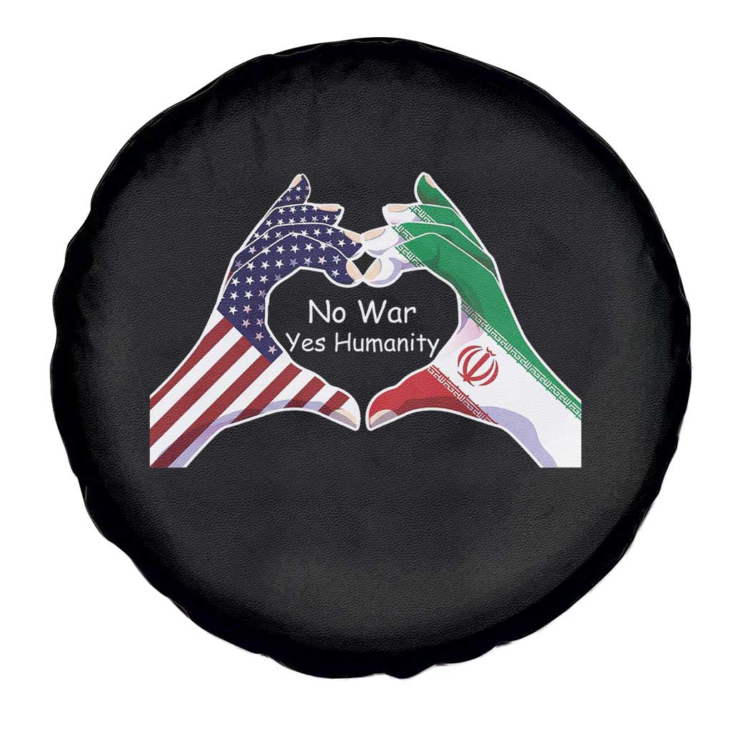 Iran Spare Tire Cover No War Yes Hummanity Persian American Flag Heart Political Statement