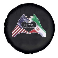 Iran Spare Tire Cover No War Yes Hummanity Persian American Flag Heart Political Statement