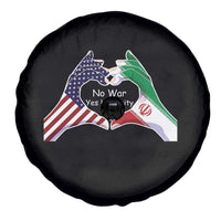 Iran Spare Tire Cover No War Yes Hummanity Persian American Flag Heart Political Statement