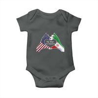 Iran Baby Onesie No War Yes Hummanity Persian American Flag Heart Political Statement