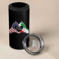 Iran 4 in 1 Can Cooler Tumbler No War Yes Hummanity Persian American Flag Heart Political Statement