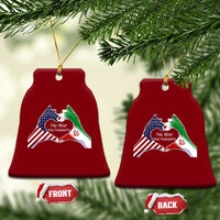 Iran Ceramic Ornament No War Yes Hummanity Persian American Flag Heart Political Statement