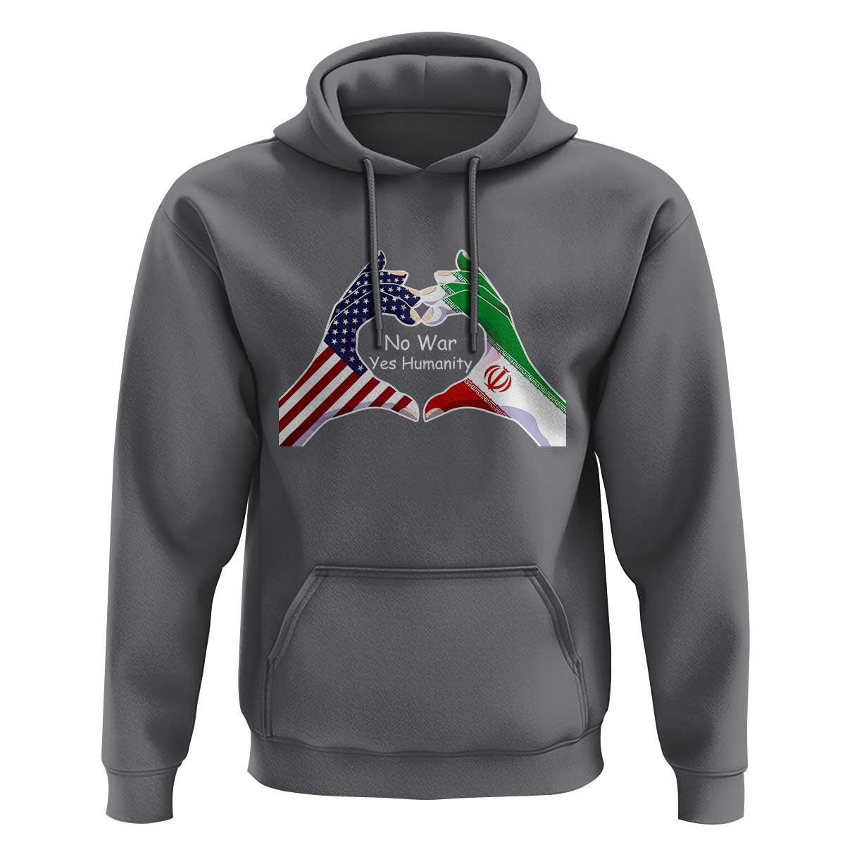 Iran Hoodie No War Yes Hummanity Persian American Flag Heart Political Statement