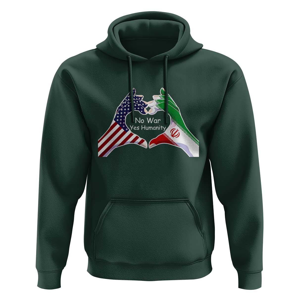 Iran Hoodie No War Yes Hummanity Persian American Flag Heart Political Statement