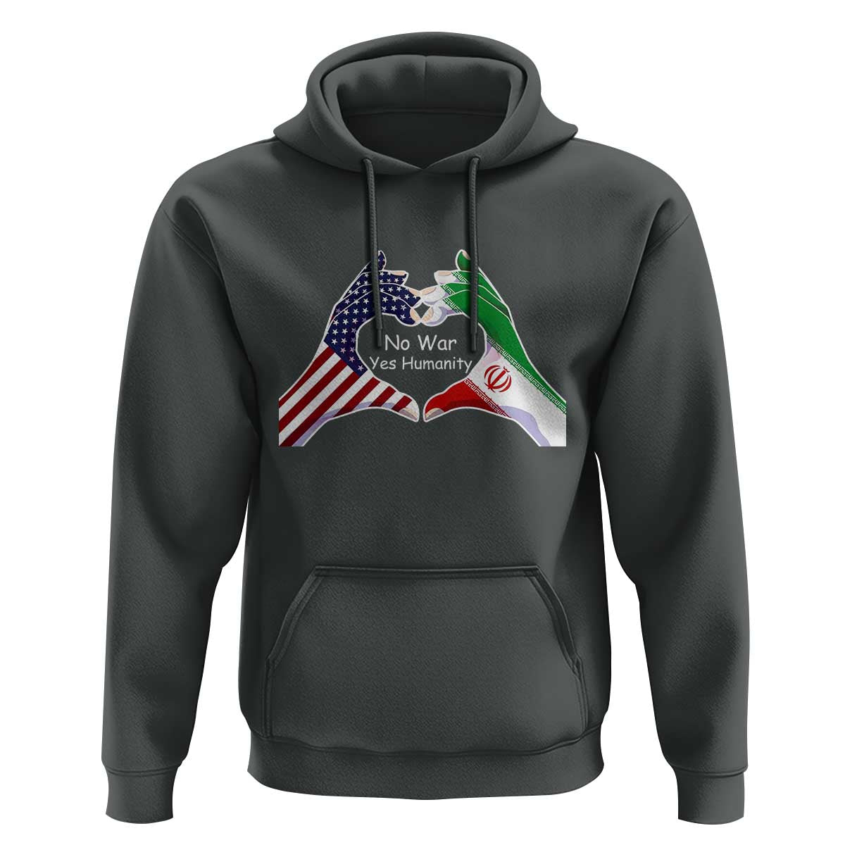 Iran Hoodie No War Yes Hummanity Persian American Flag Heart Political Statement