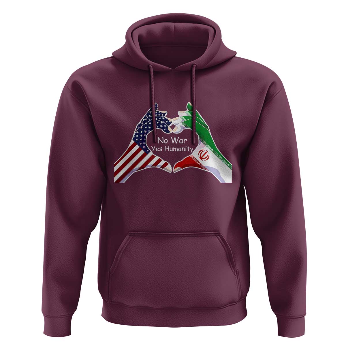 Iran Hoodie No War Yes Hummanity Persian American Flag Heart Political Statement