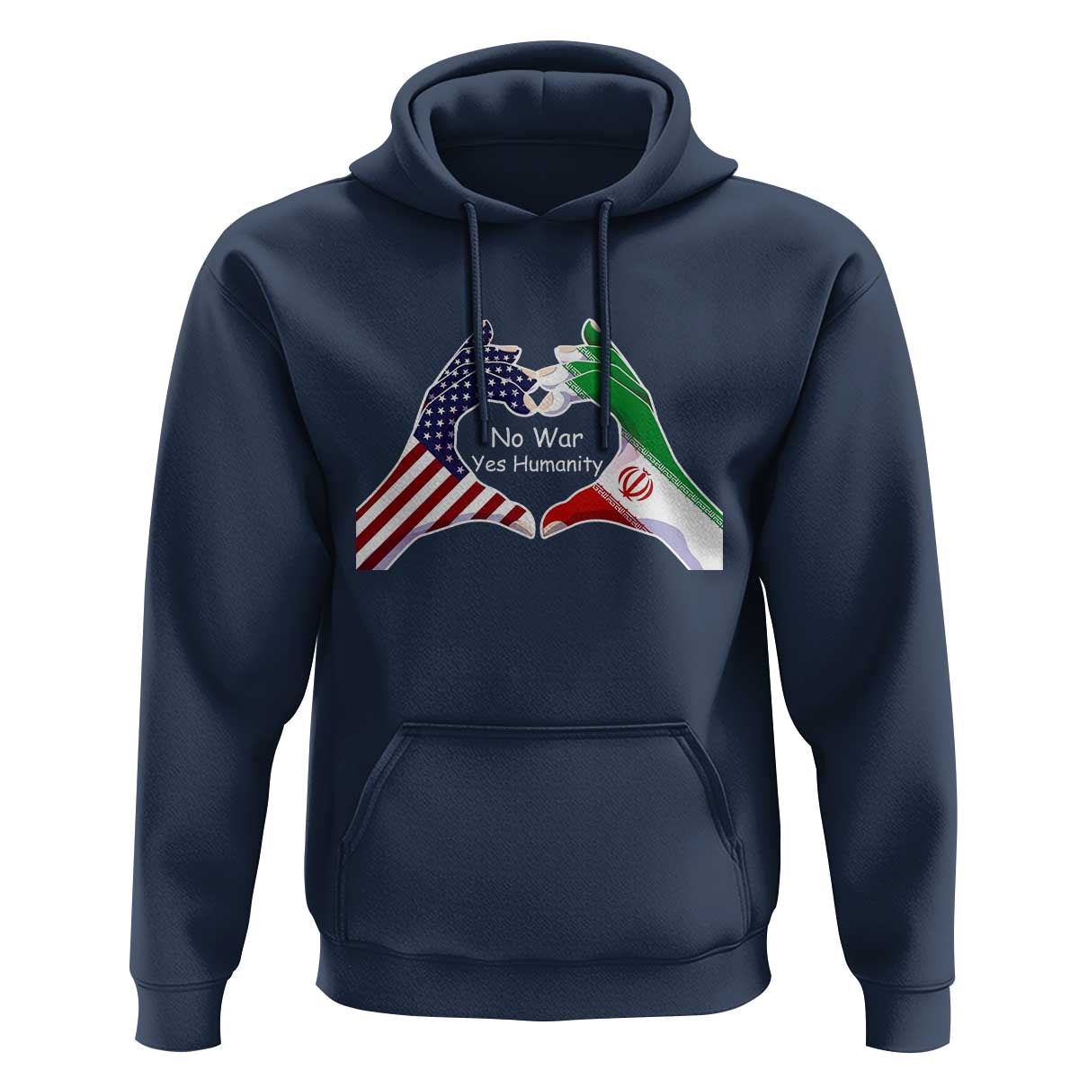 Iran Hoodie No War Yes Hummanity Persian American Flag Heart Political Statement