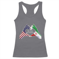 Iran Racerback Tank Top No War Yes Hummanity Persian American Flag Heart Political Statement