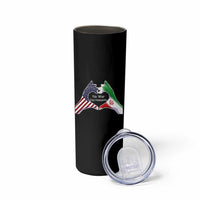 Iran Skinny Tumbler No War Yes Hummanity Persian American Flag Heart Political Statement
