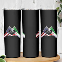 Iran Skinny Tumbler No War Yes Hummanity Persian American Flag Heart Political Statement