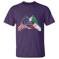 Iran T Shirt No War Yes Hummanity Persian American Flag Heart Political Statement