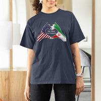 Iran T Shirt For Women No War Yes Hummanity Persian American Flag Heart Political Statement
