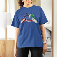 Iran T Shirt For Women No War Yes Hummanity Persian American Flag Heart Political Statement
