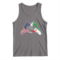 Iran Tank Top No War Yes Hummanity Persian American Flag Heart Political Statement