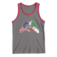 Iran Tank Top No War Yes Hummanity Persian American Flag Heart Political Statement