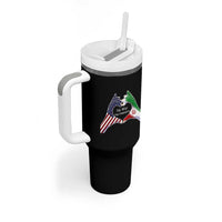 Iran Tumbler With Handle No War Yes Hummanity Persian American Flag Heart Political Statement