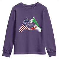 Iran Youth Sweatshirt No War Yes Hummanity Persian American Flag Heart Political Statement