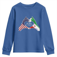 Iran Youth Sweatshirt No War Yes Hummanity Persian American Flag Heart Political Statement