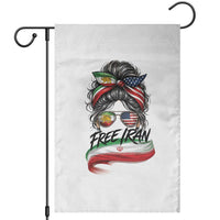 Free Iran Garden Flag Persian American Pride Lion Sun Flag Messy Bun