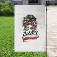 Free Iran Garden Flag Persian American Pride Lion Sun Flag Messy Bun