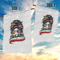 Free Iran Garden Flag Persian American Pride Lion Sun Flag Messy Bun