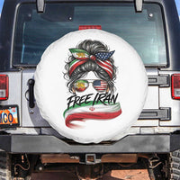 Free Iran Spare Tire Cover Persian American Pride Lion Sun Flag Messy Bun