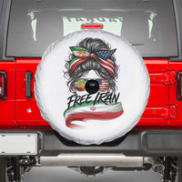Free Iran Spare Tire Cover Persian American Pride Lion Sun Flag Messy Bun
