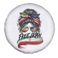 Free Iran Spare Tire Cover Persian American Pride Lion Sun Flag Messy Bun