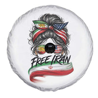 Free Iran Spare Tire Cover Persian American Pride Lion Sun Flag Messy Bun