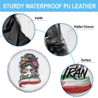 Free Iran Spare Tire Cover Persian American Pride Lion Sun Flag Messy Bun
