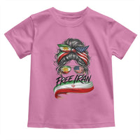 Free Iran Toddler T Shirt Persian American Pride Lion Sun Flag Messy Bun