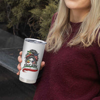 Free Iran Tumbler Cup Persian American Pride Lion Sun Flag Messy Bun