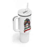 Free Iran Tumbler With Handle Persian American Pride Lion Sun Flag Messy Bun