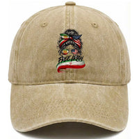 Free Iran Washed Cotton Baseball Cap Persian American Pride Lion Sun Flag Messy Bun