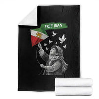 Free Iran Throw Blanket Lion And Sun Flag Persian Freedom Movement