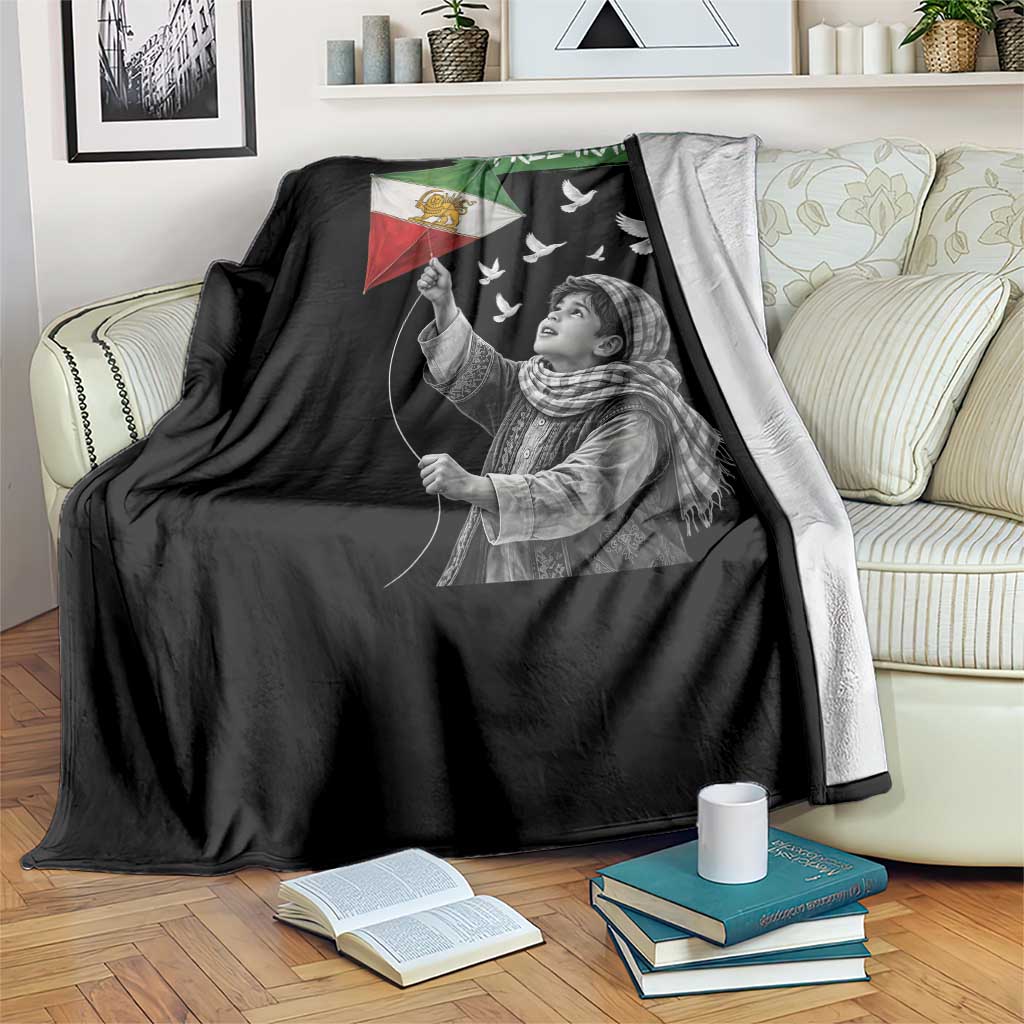Free Iran Throw Blanket Lion And Sun Flag Persian Freedom Movement
