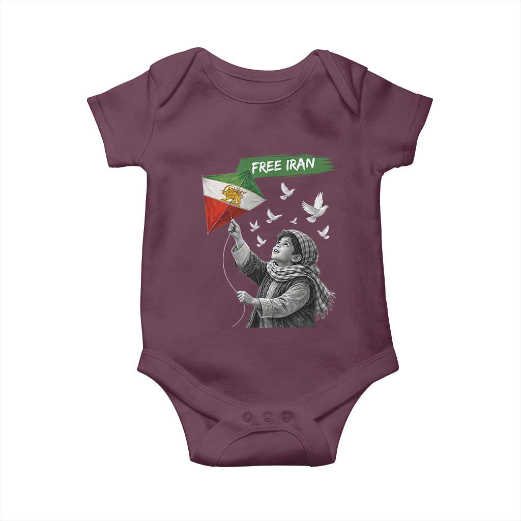 Free Iran Baby Onesie Lion And Sun Flag Persian Freedom Movement