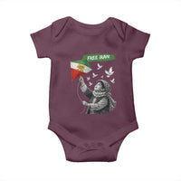 Free Iran Baby Onesie Lion And Sun Flag Persian Freedom Movement