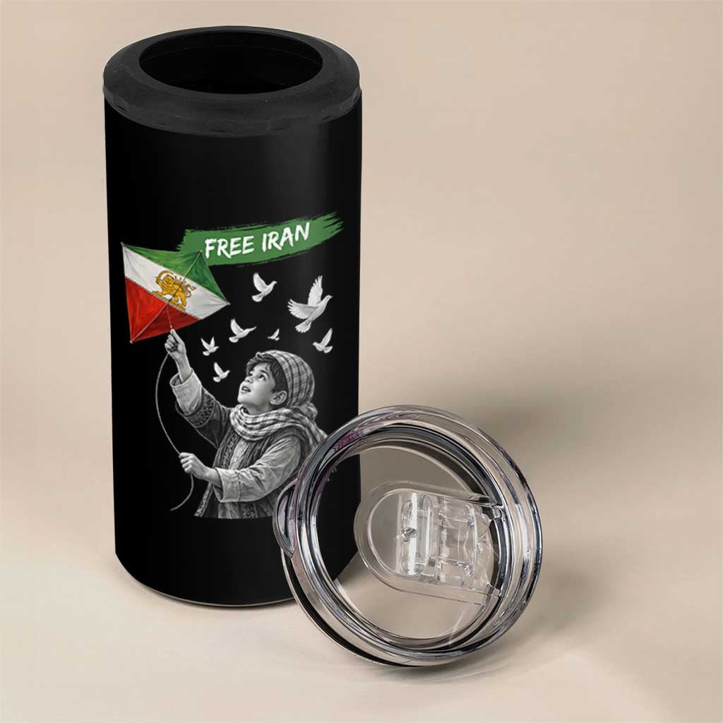 Free Iran 4 in 1 Can Cooler Tumbler Lion And Sun Flag Persian Freedom Movement