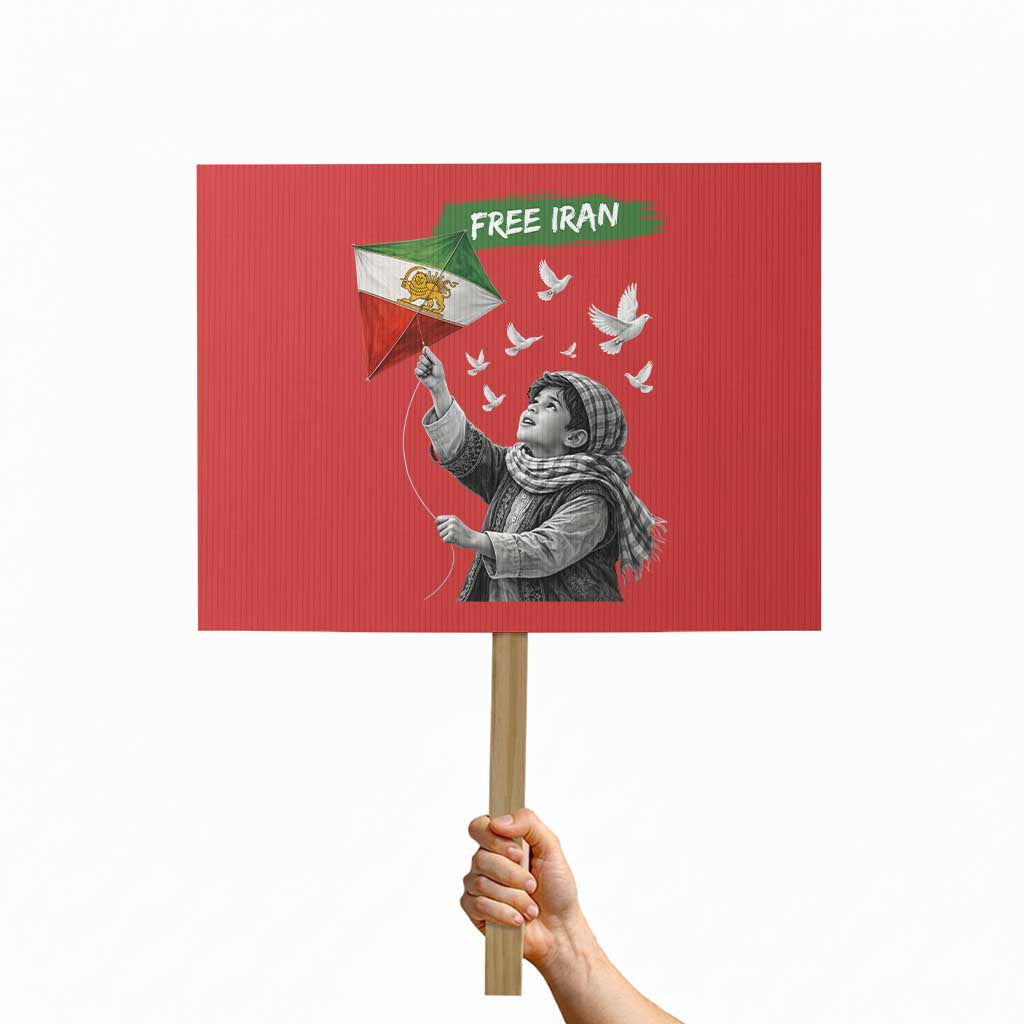 Free Iran Protest Sign Lion And Sun Flag Persian Freedom Movement
