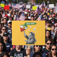 Free Iran Protest Sign Lion And Sun Flag Persian Freedom Movement