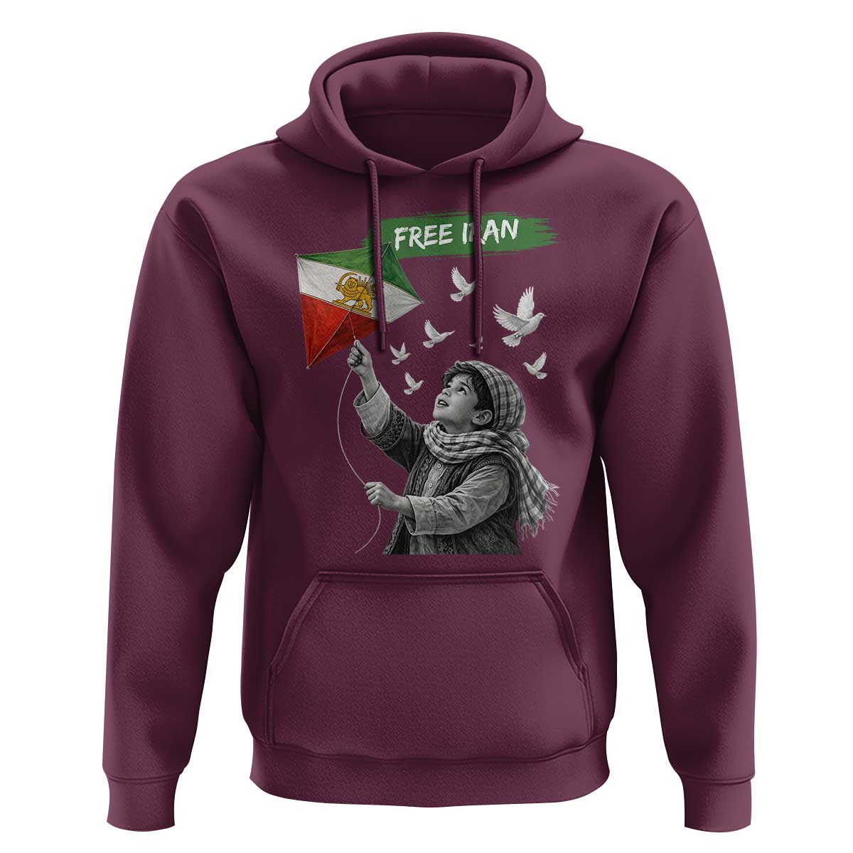 Free Iran Hoodie Lion And Sun Flag Persian Freedom Movement