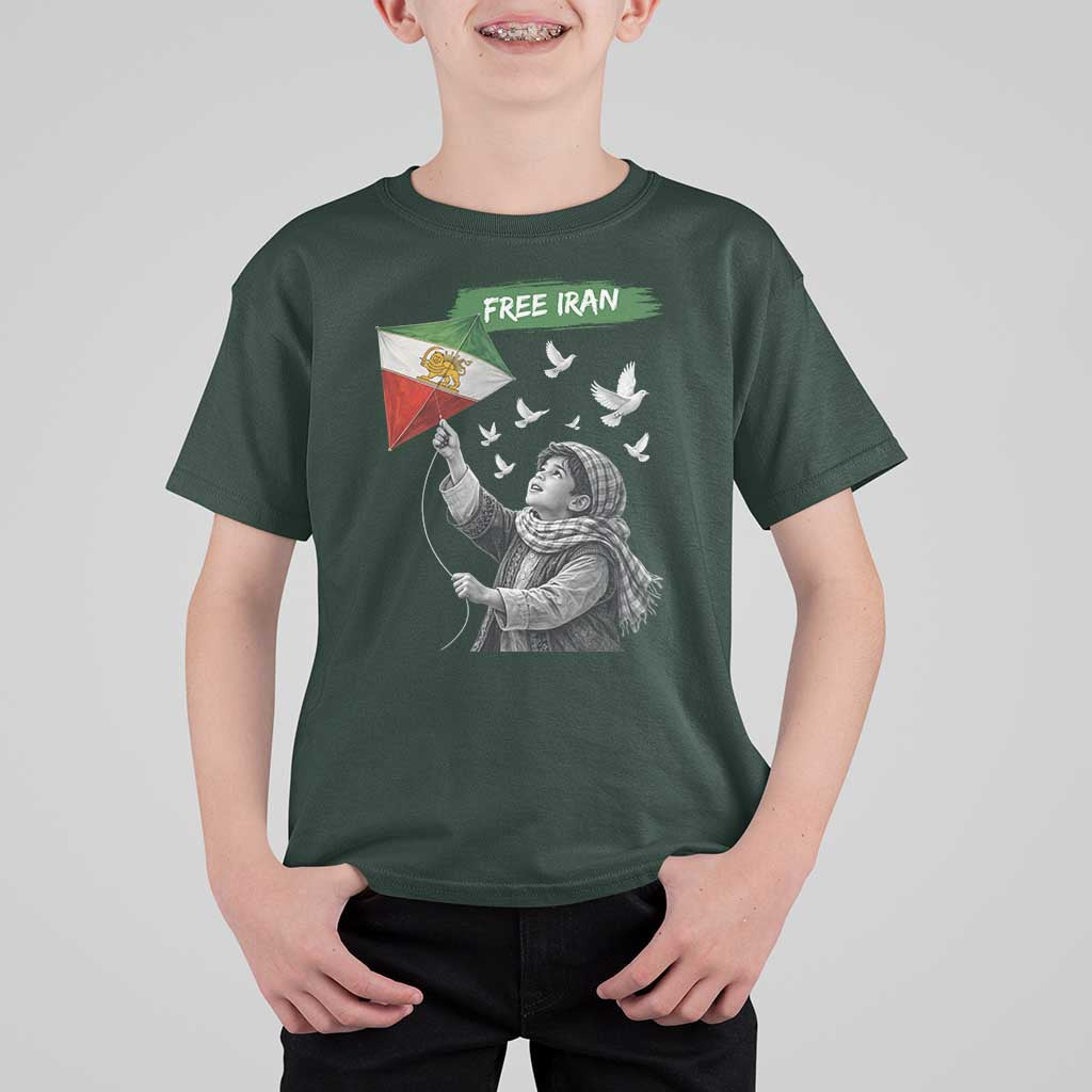 Free Iran T Shirt For Kid Lion And Sun Flag Persian Freedom Movement
