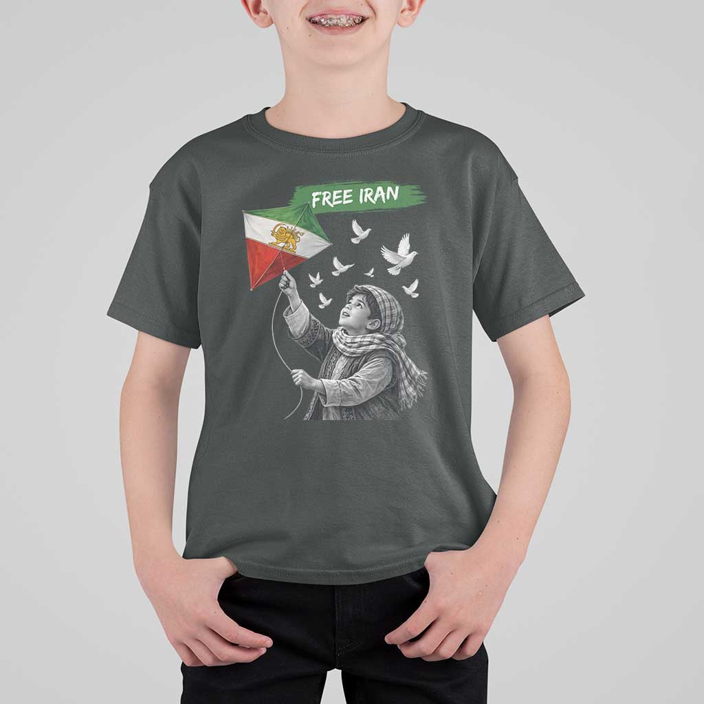 Free Iran T Shirt For Kid Lion And Sun Flag Persian Freedom Movement