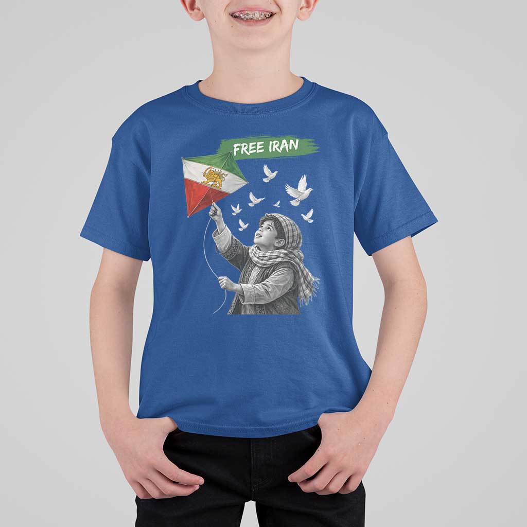 Free Iran T Shirt For Kid Lion And Sun Flag Persian Freedom Movement