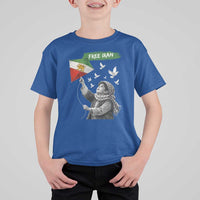 Free Iran T Shirt For Kid Lion And Sun Flag Persian Freedom Movement