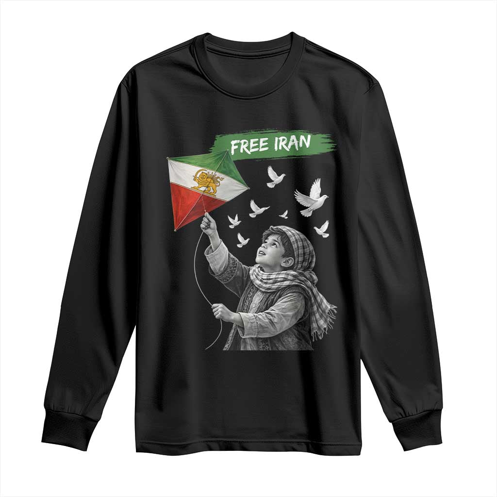 Free Iran Long Sleeve Shirt Lion And Sun Flag Persian Freedom Movement