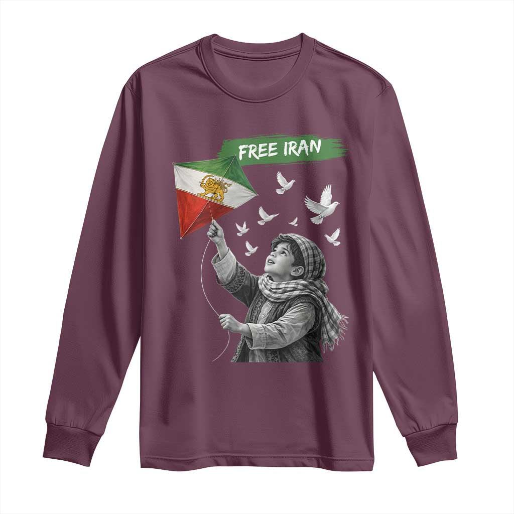 Free Iran Long Sleeve Shirt Lion And Sun Flag Persian Freedom Movement