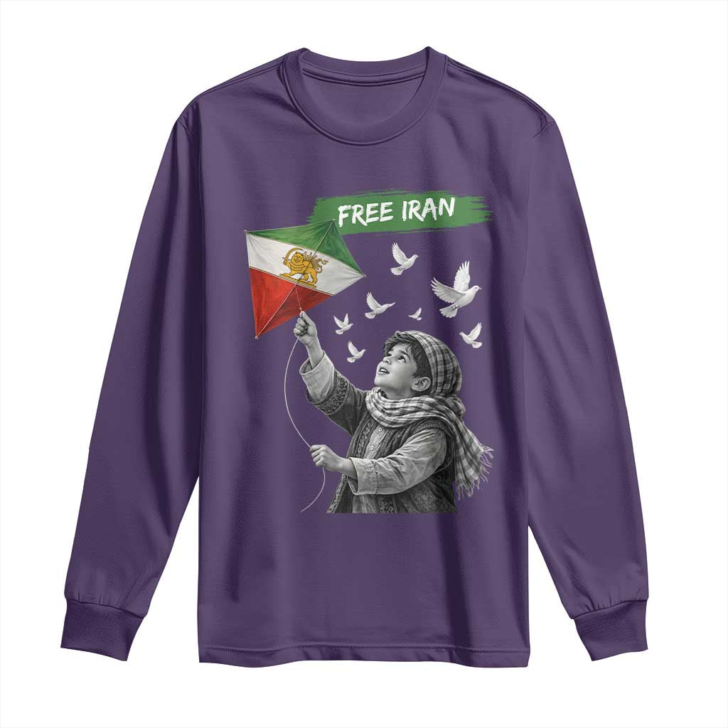 Free Iran Long Sleeve Shirt Lion And Sun Flag Persian Freedom Movement