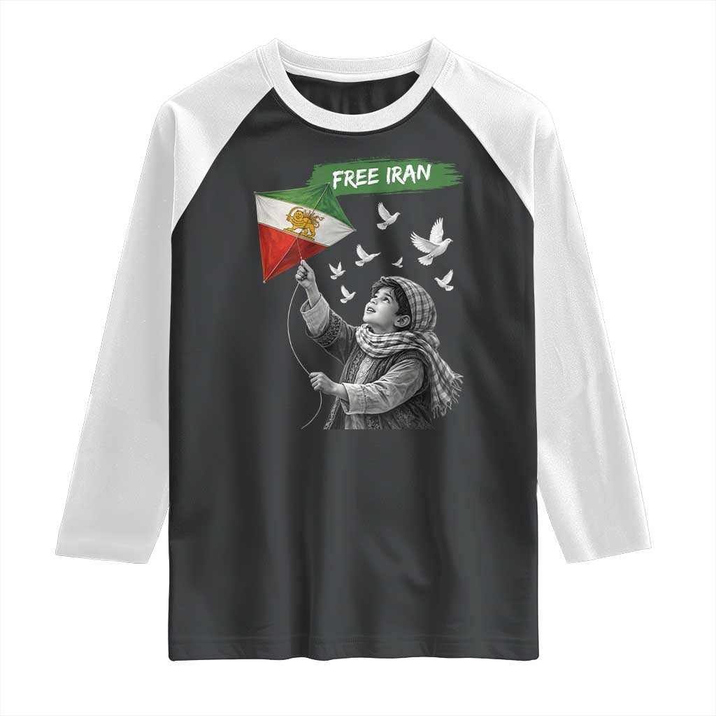 Free Iran Raglan Shirt Lion And Sun Flag Persian Freedom Movement